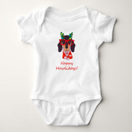 Body Para Bebé Divertidos Navidades Perro Dachshund Felices Fiest