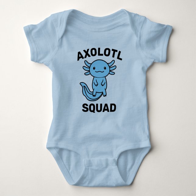 Body Para Bebé Divi squad de Axolotl lindo gracioso fiesta editab (Anverso)