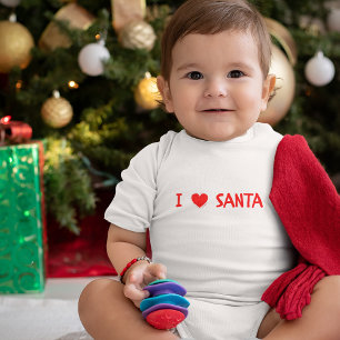 Body Para Bebé Diviértete Navidad Roja Corazón Amo a Santa