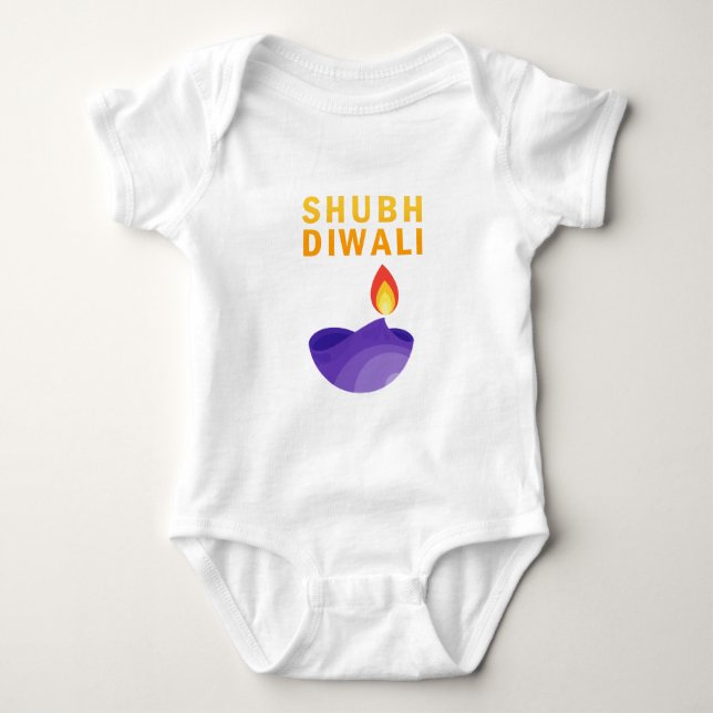 Body Para Bebé Diwali feliz (Anverso)