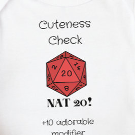 Body Para Bebé DnD Baby - Cuteness Check Nat 20