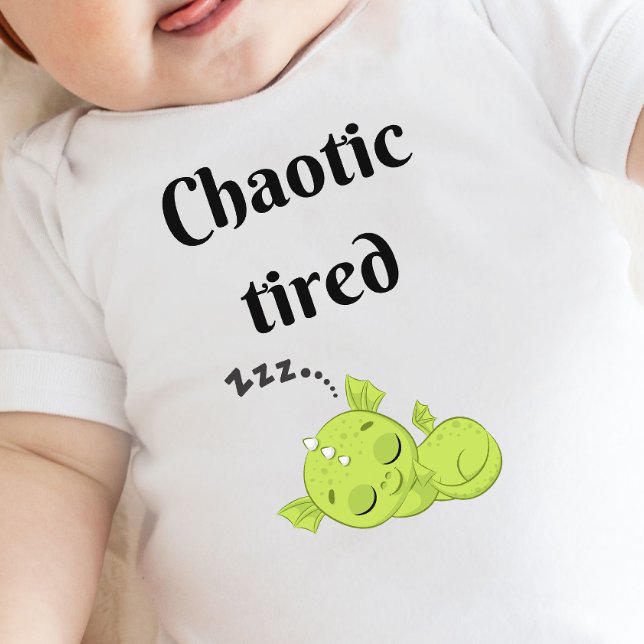 Body Para Bebé DnD baby - Dragón caótico cansado (Subido por el creador)