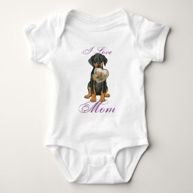 Body Para Bebé Doberman Pinscher Heart Mom (Anverso)