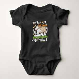 Body Para Bebé Dog Ate My Homework - Aprendiendo Cita Alemana