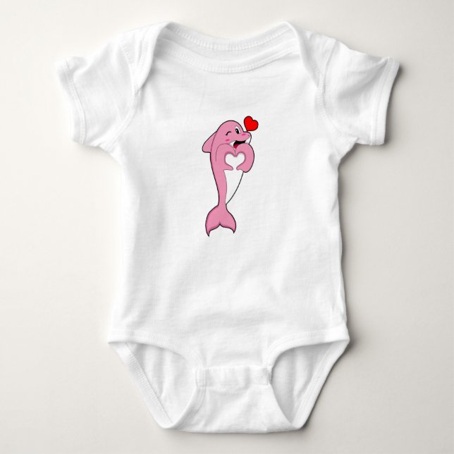 Body Para Bebé Dolphin Love Heart (Anverso)