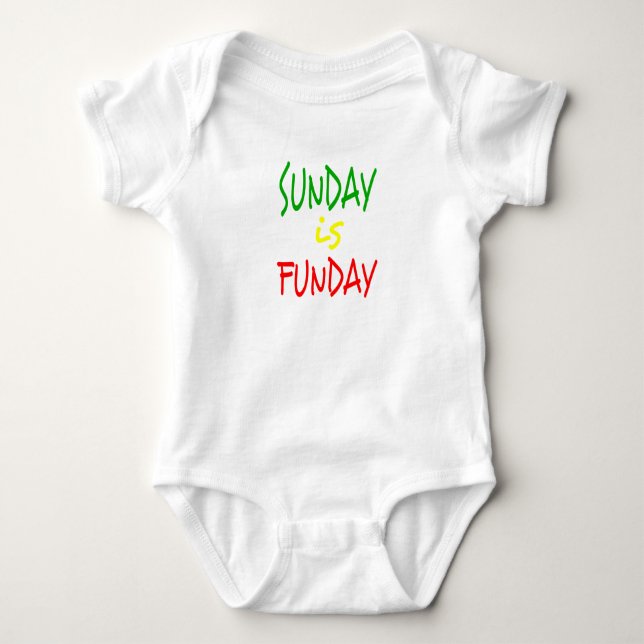 Body Para Bebé Domingo de Reggae es Divertido (Anverso)