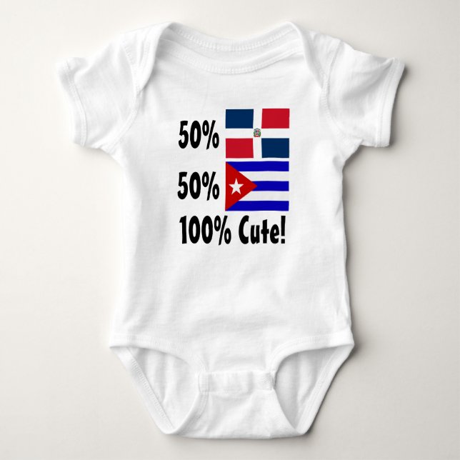 Body Para Bebé Dominican del cubano el 50% del 50% el 100% lindo (Anverso)