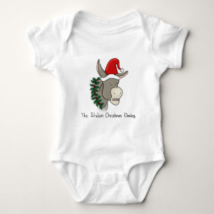 Body Para Bebé Dominick el burro italiano del navidad