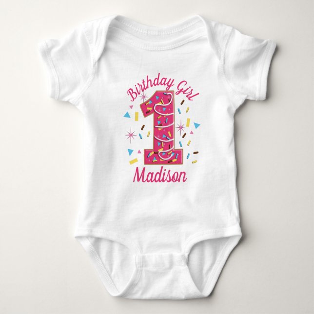 Body Para Bebé Donut First Donut Sweet One Birday (Anverso)