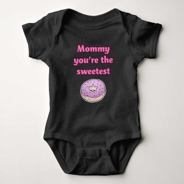 Body Para Bebé Donut Rosa Más Dulce (Anverso)