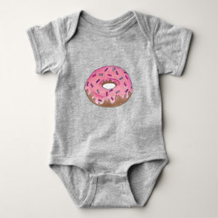 Body Para Bebé Donut rosado Doughnut Ropa Desayuno comida chatarr