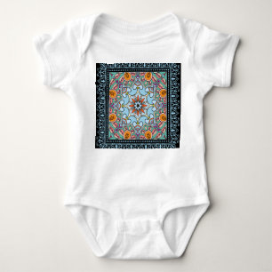 Body Para Bebé Doodle ornamental colorido: patrón simétrico.