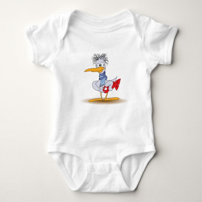 Body Para Bebé Dorky Stork (Anverso)