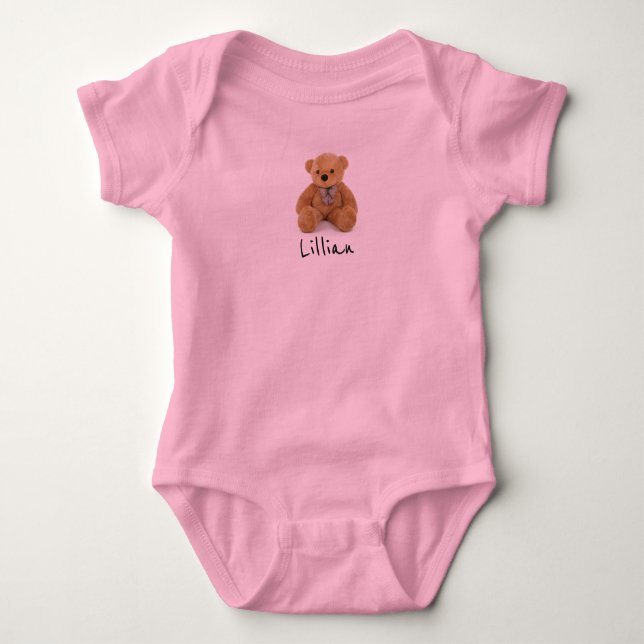 Body Para Bebé Dormilón de osito de peluche personalizado - camis (Anverso)