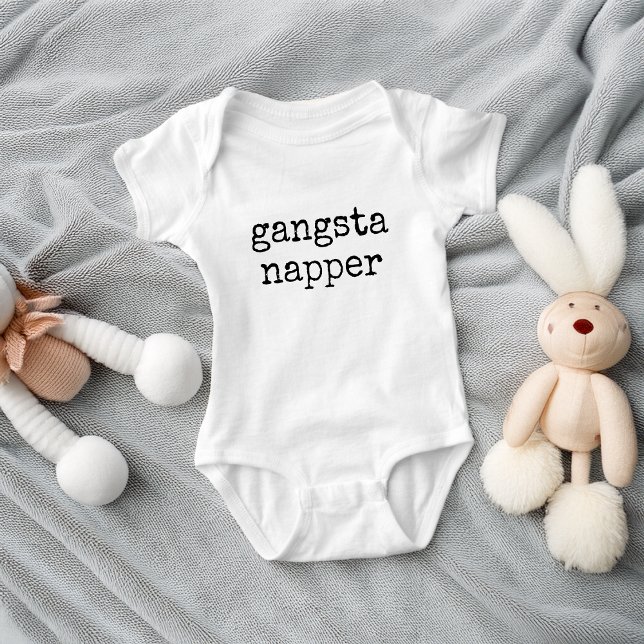 Body Para Bebé Dormilón Gangsta Divertido Lindo (Cute Funny Gangsta Napper Baby Bodysuit)