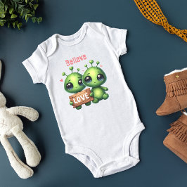 Body Para Bebé dos bebés extraterrestres aman el OVNI Creer la ci