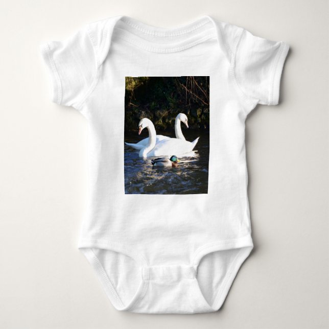 Body Para Bebé Dos cisnes y un pato (Anverso)