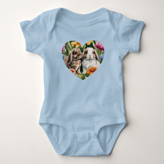 Body Para Bebé Dos conejos Little Lop Bunny (Anverso)