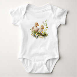 Body Para Bebé Dos Ducklings con Daisies