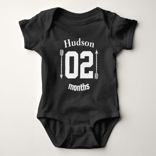 Body Para Bebé Dos meses de edad Flechas de bebé niño personaliza (Anverso)