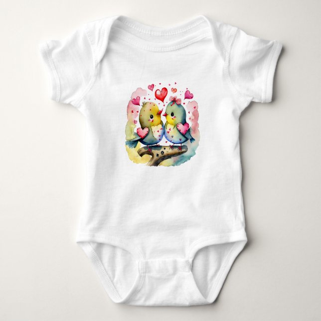 Body Para Bebé Dos pájaros adorables (Anverso)