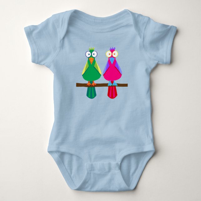 Body Para Bebé Dos pájaros Parrots Baby Bodysuit (Anverso)