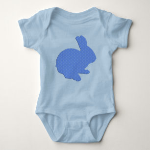 Body Para Bebé Dot de polka azul Silhouette Easter Buneper