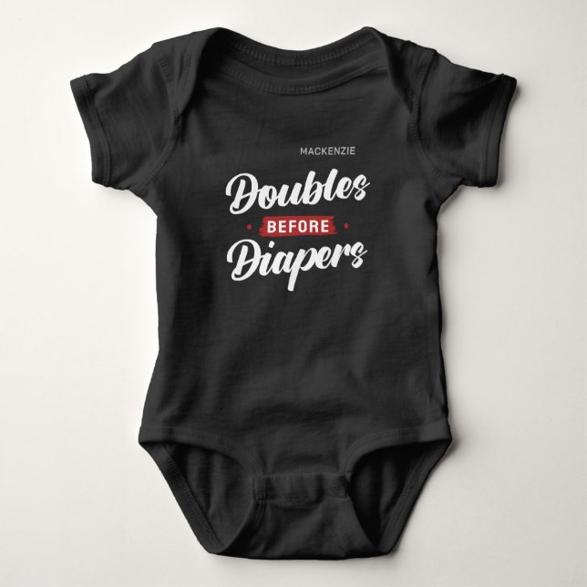 Body Para Bebé Doubles Before Diapers Dark (Anverso)