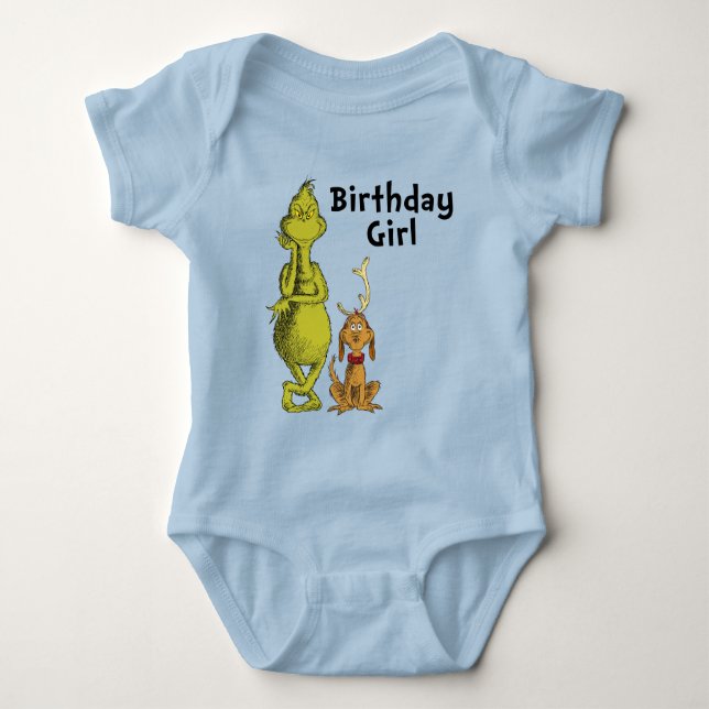 Body Para Bebé Dr. Seuss | Chica Grinch Winthday Birthday (Anverso)