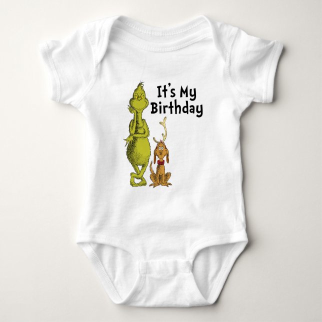 Body Para Bebé Dr. Seuss | Cumpleaños de Invierno del Grinch (Anverso)
