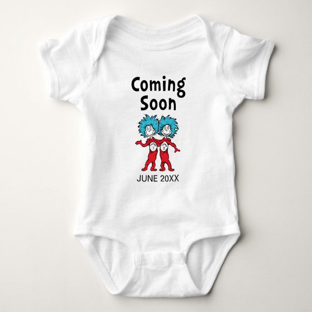 Body Para Bebé Dr. Seuss Thing One Thing Two Gemelos | Próximamen (Anverso)