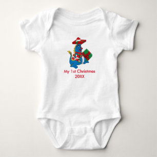 Body Para Bebé Dragón azul chiquito Primer Navidad Bebé Creeper