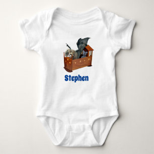 Body Para Bebé Dragón bebé en una cuna personalizada