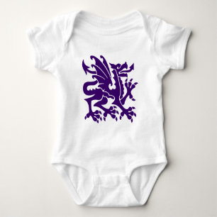 Body Para Bebé Dragón heráldico 01 - Púrpura Profundo
