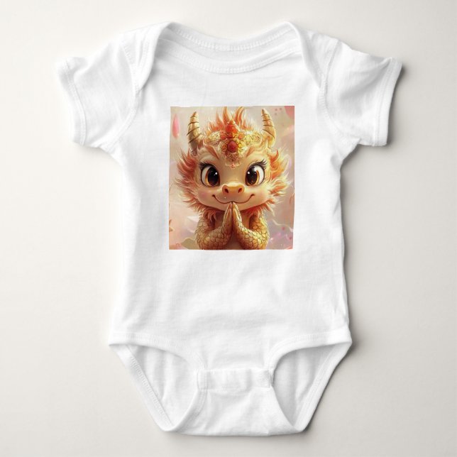 Body Para Bebé Dragón místico en Lotus - Baby Bodysuit (Anverso)