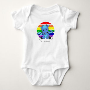 Body Para Bebé Dragón Purpurina arcoiris Kawaii Fantasy Colorante