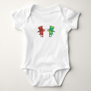 Body Para Bebé Dragon Red Blue Dragon Fairy Tale Fantasma