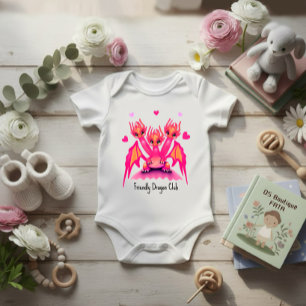 Body Para Bebé Dragones rosados