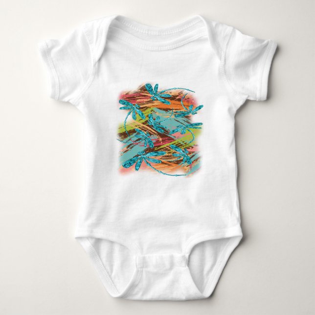 Body Para Bebé Dragonfly Turquoise Splash (Anverso)