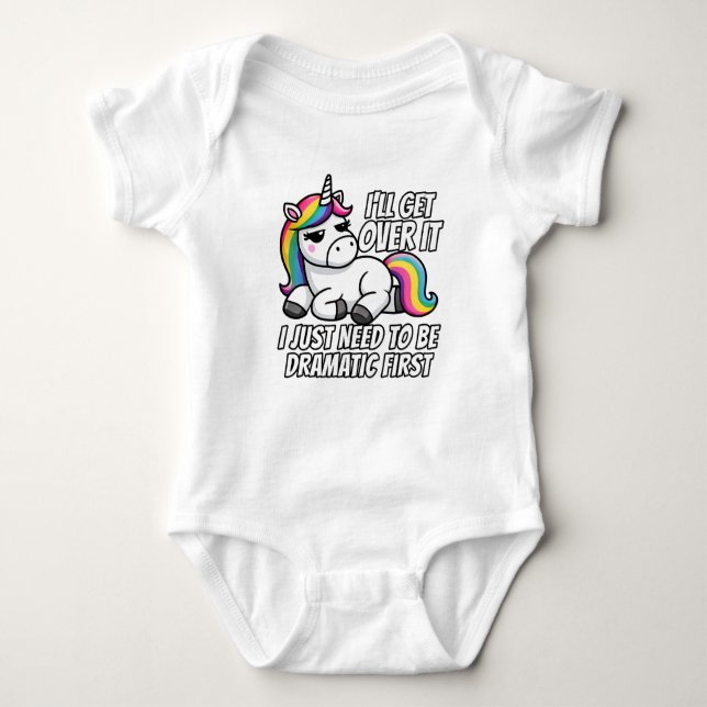 Body Para Bebé Dramático unicornio superando el estilo (Anverso)