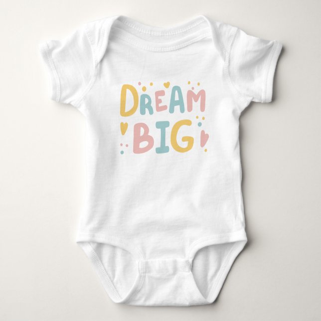 Body Para Bebé Dream Big Pastel Hearts (Anverso)