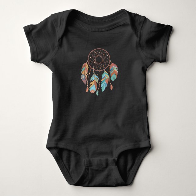 Body Para Bebé Dream Catcher Native American Feathers Tribal Drea (Anverso)