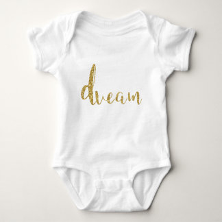 Body Para Bebé "Dream" Gold Typography Baby Girl Moda elegante