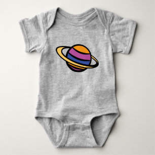 Body Para Bebé Dreams of Space Ringed Planet Baby Bodysuit