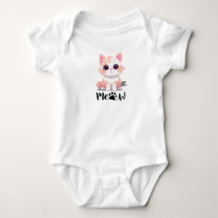Body Para Bebé Dreamy Kitten Watercolor Baby Bodysuit   Cuto