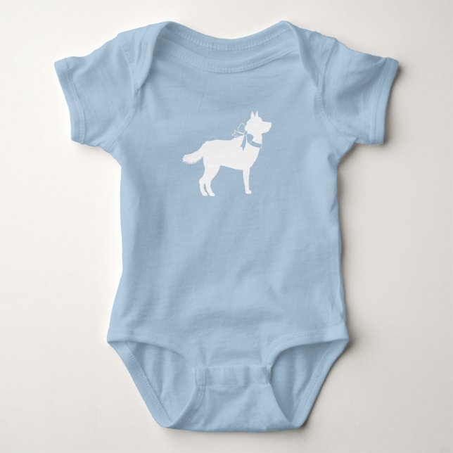 Body Para Bebé Ducha de bebé de perro Husky Siberiano (Anverso)