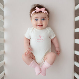 Body Para Bebé Ducha de Bebé Lazo Rosa Bebé Niña Coqueta Adorable