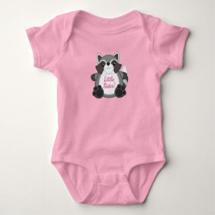 Body Para Bebé Ducha de bebé Mapache Rosa