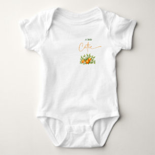 Body Para Bebé Ducha de bebé naranja con gingham una pequeña tern