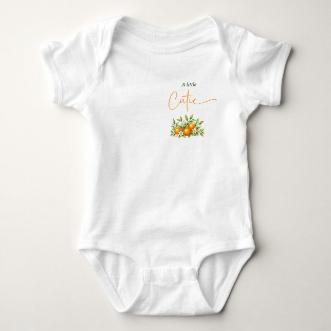 Body Para Bebé Ducha de bebé naranja con gingham una pequeña tern (Anverso)